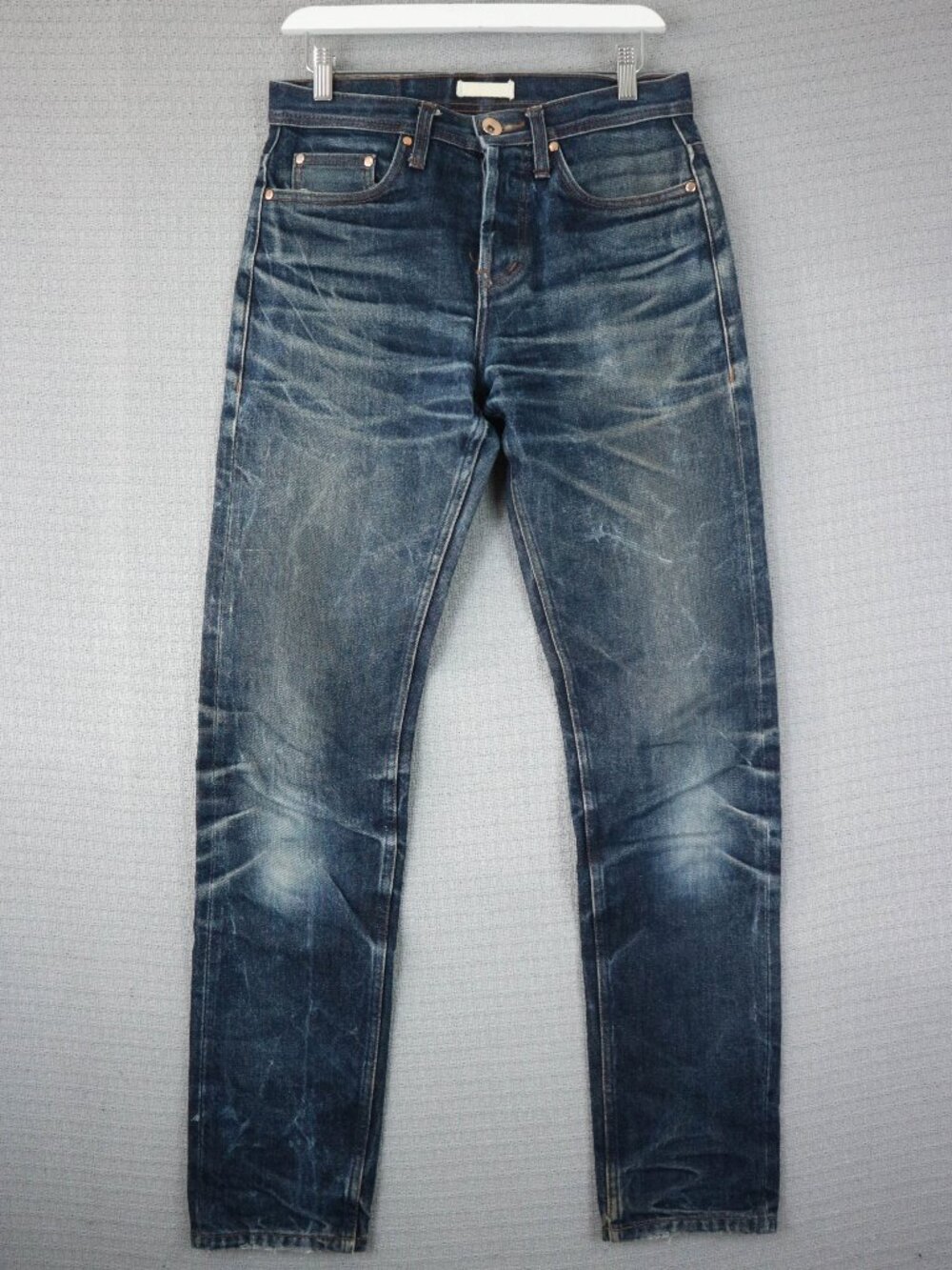 The Unbranded Brand ub201 tapered Distressed Faded Selvedge Jeans 30x31
